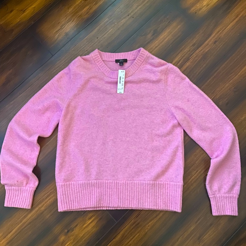 NWT J Crew Crewneck Super Soft Sweater in Pink - Picture 7 of 7